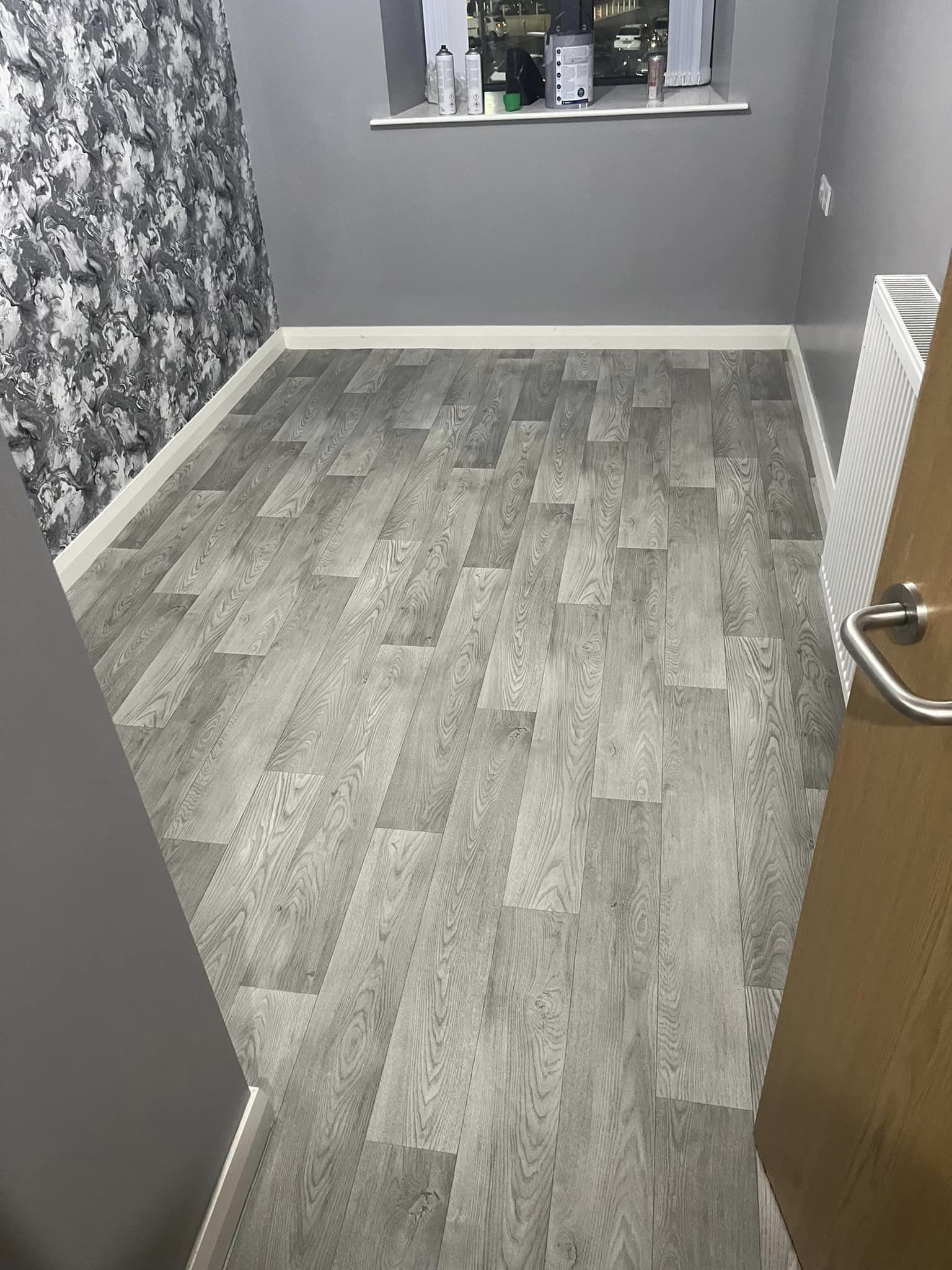 Grey laminate flooring